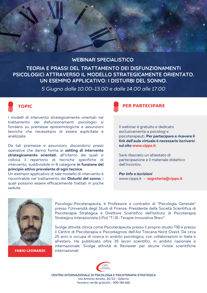 Fabio leonardi webinar disturbi sonno